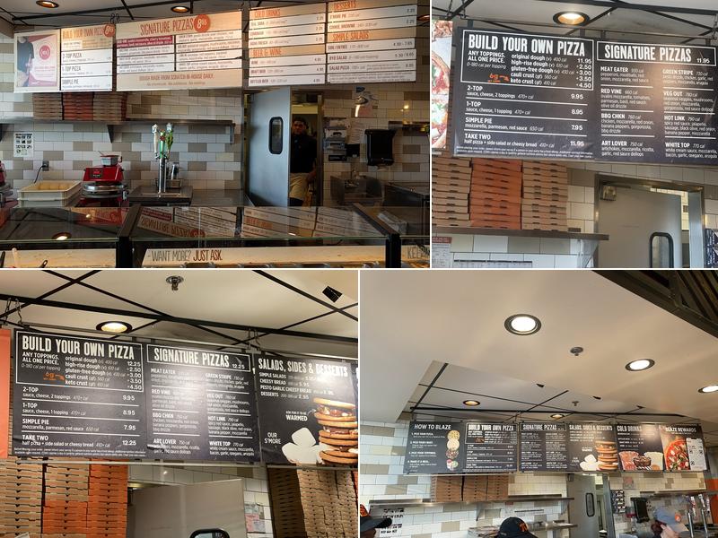 Blaze Pizza Menu