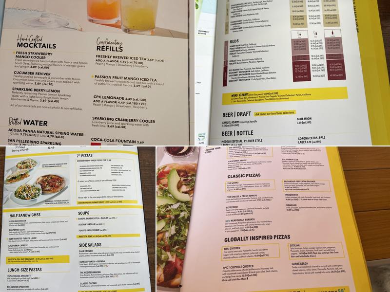 California Pizza Kitchen at Pasadena Menu