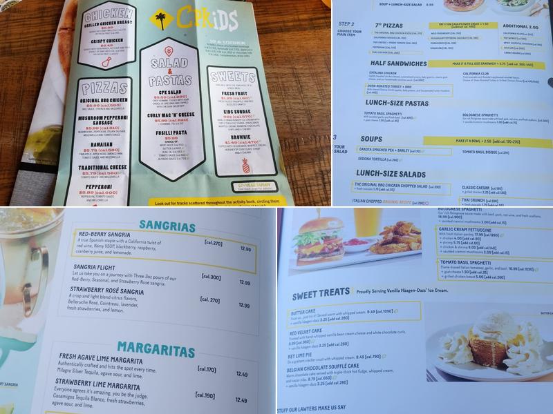 California Pizza Kitchen at Burbank Menu