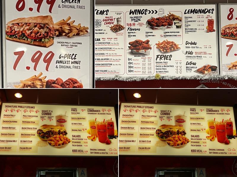 Charleys Cheesesteaks Menu