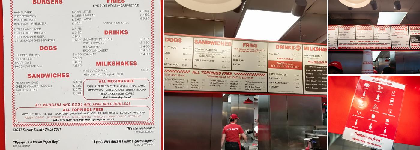 Five Guys Newcastle Menu
