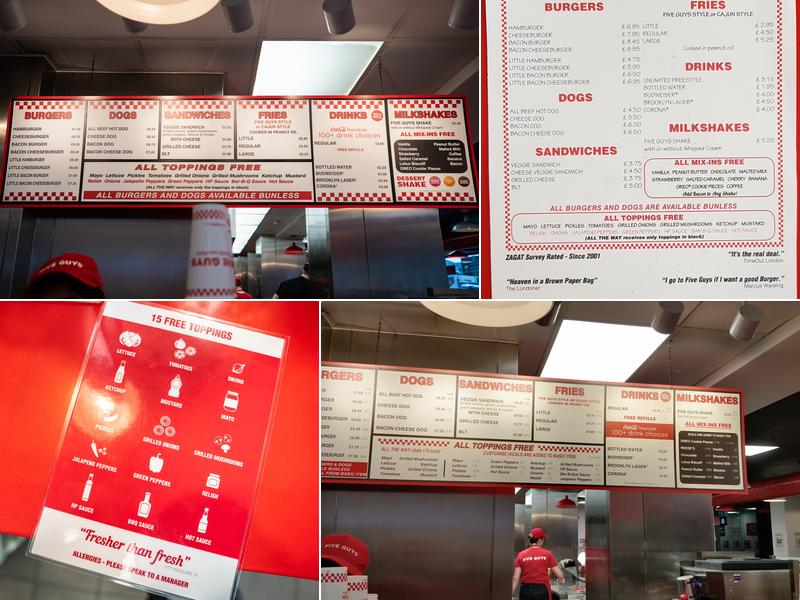 Five Guys Newcastle Menu