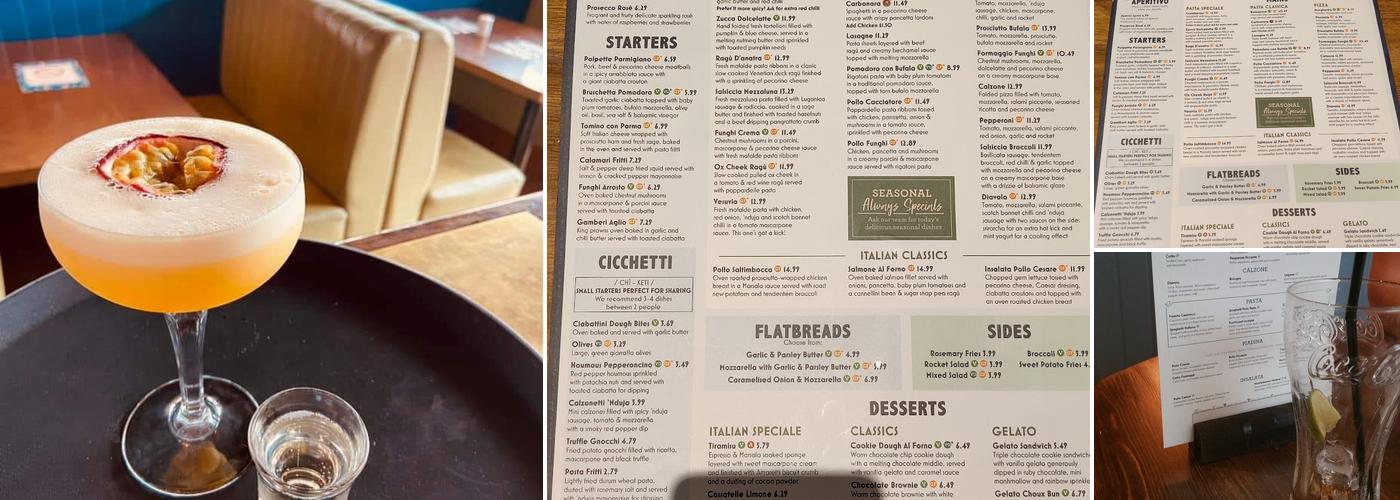 Bella Italia - Gateshead, intu Metrocentre Menu