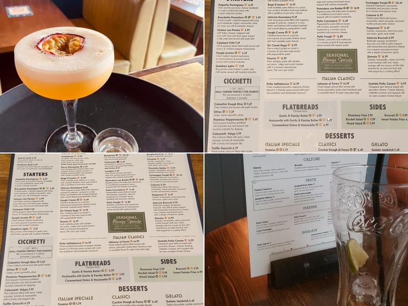 Bella Italia - Gateshead, intu Metrocentre Menu