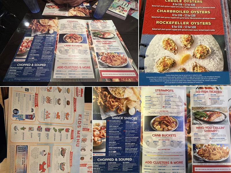 Joe's Crab Shack Menu