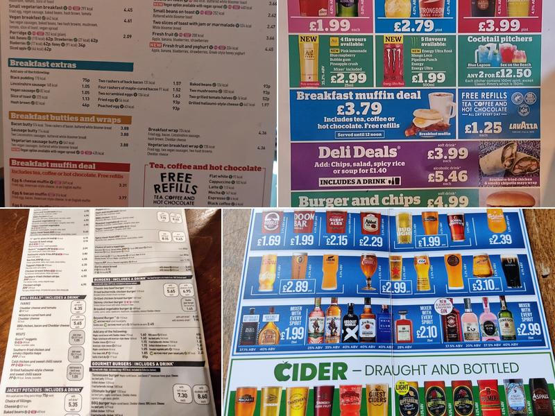 The Five Swans - JD Wetherspoon Menu