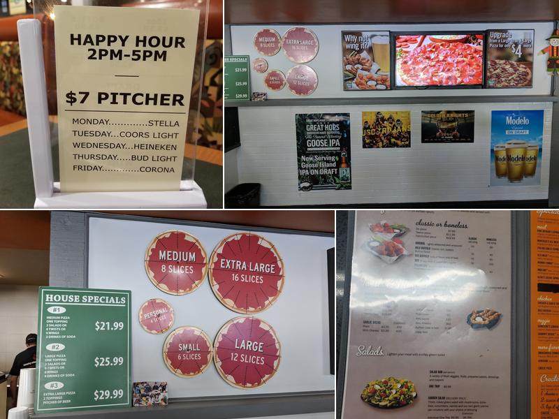 Round Table Pizza Menu