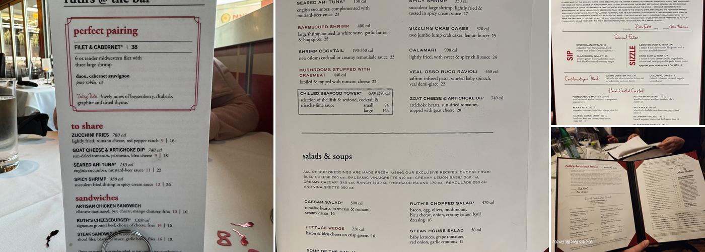 Ruth's Chris Steak House Menu