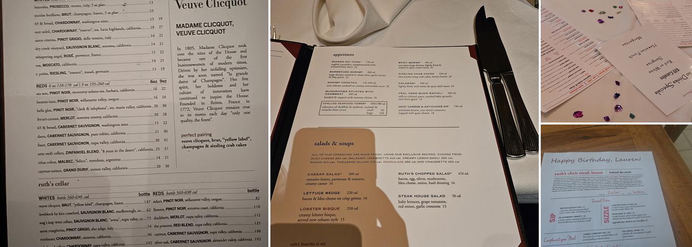 Ruth's Chris Steak House Menu