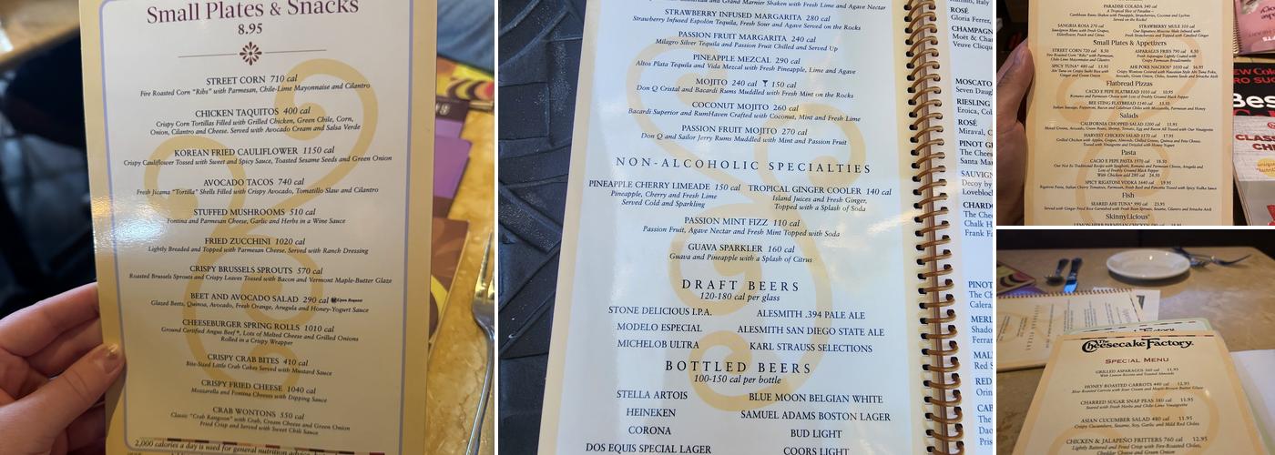 The Cheesecake Factory Menu