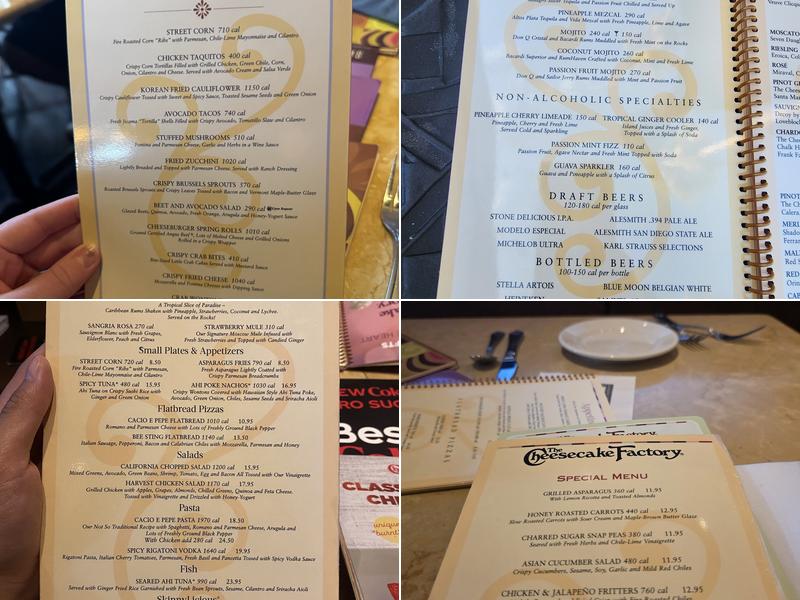 The Cheesecake Factory Menu