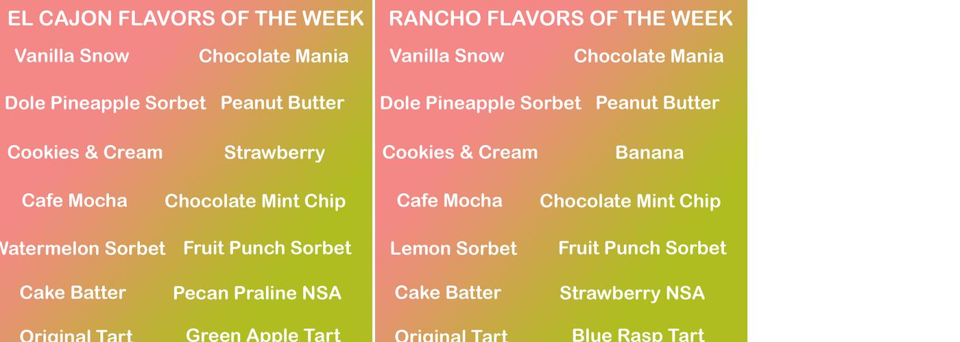 Menchie's Frozen Yogurt Menu