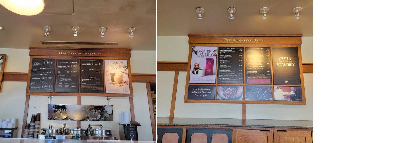 Peet's Coffee Menu