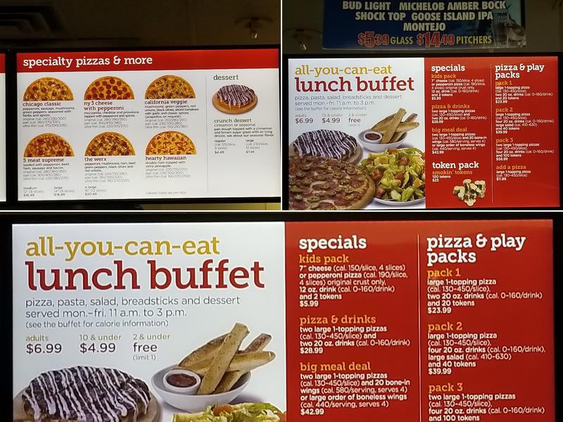 Peter Piper Pizza Menu