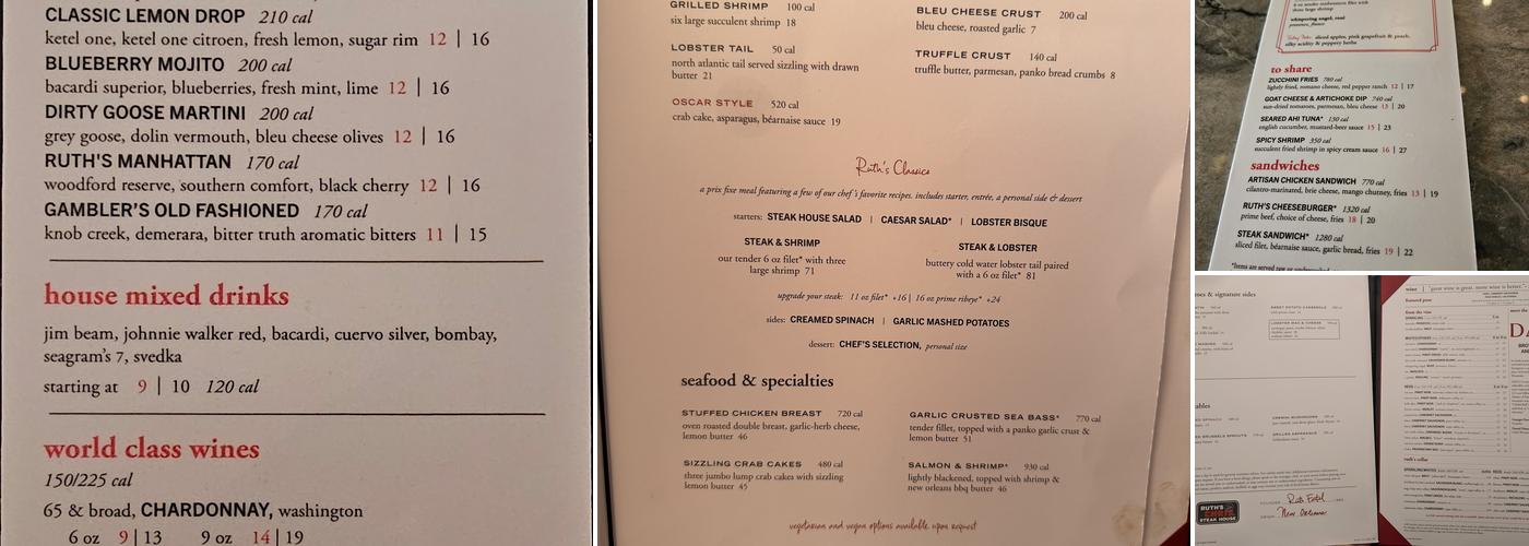 Ruth's Chris Steak House Menu