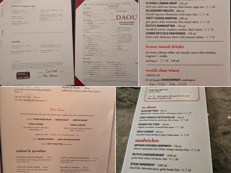Ruth's Chris Steak House Menu