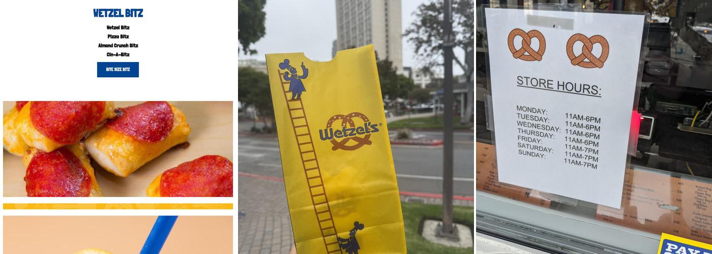 Wetzel's Pretzels Menu