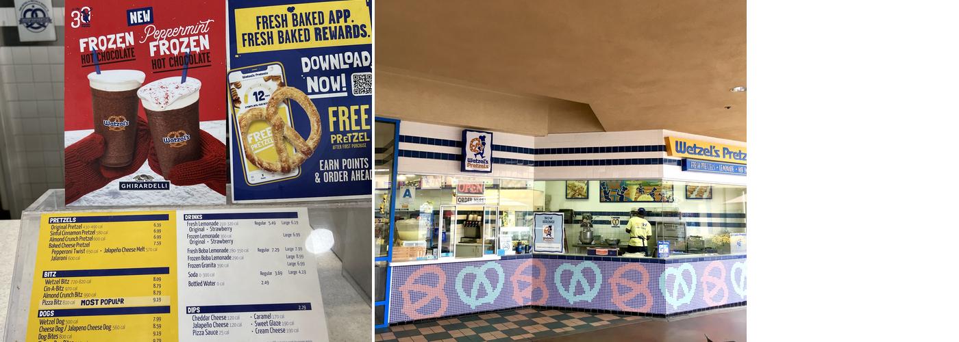 Wetzel's Pretzels Menu
