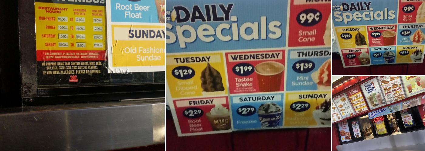 Wienerschnitzel Menu