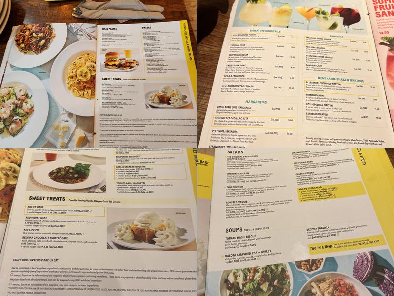 California Pizza Kitchen at Valley Fair Menu