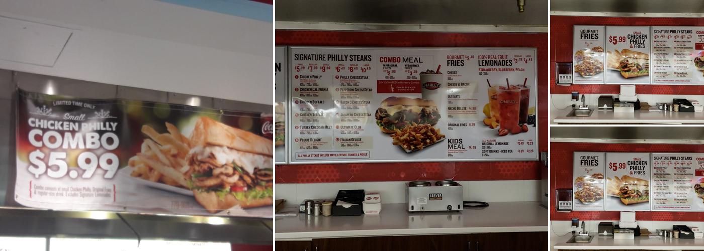 Charleys Cheesesteaks Menu
