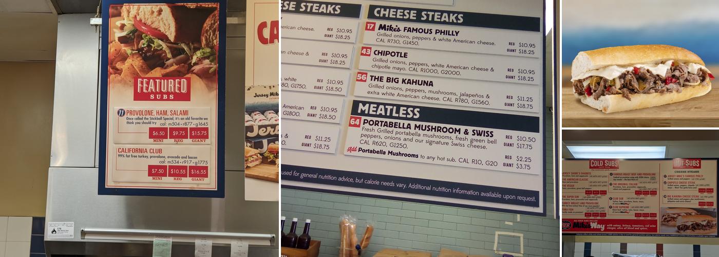 Jersey Mike's Subs Menu