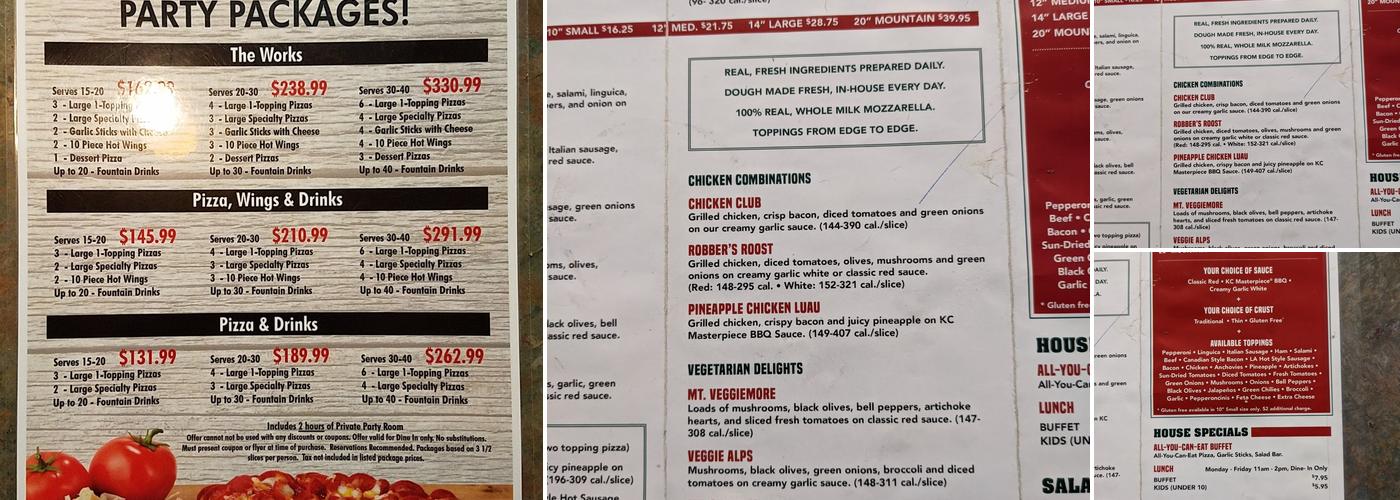 Mountain Mike's Pizza Menu