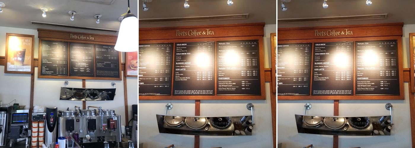 Peet's Coffee Menu