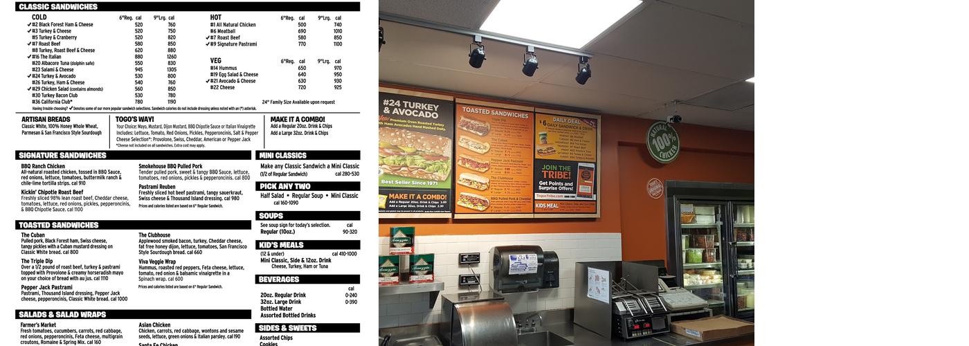 TOGO'S Sandwiches Menu