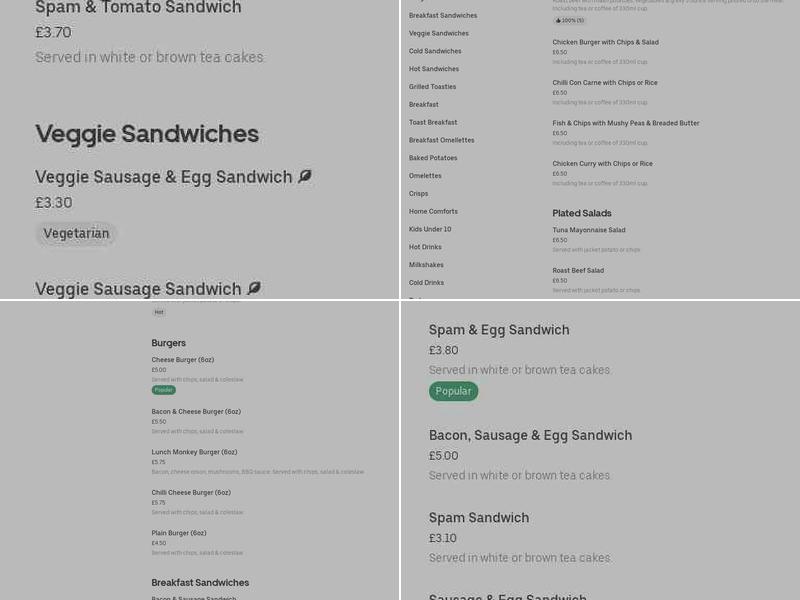 Killinghall Fisheries Menu