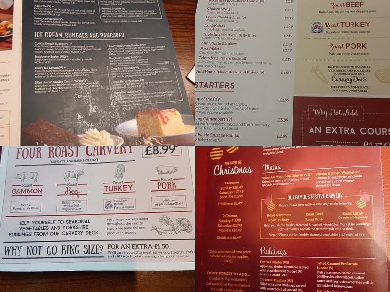 Toby Carvery Bradford Menu