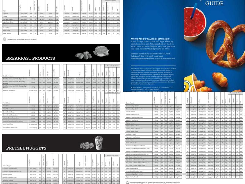 Auntie Anne's Menu