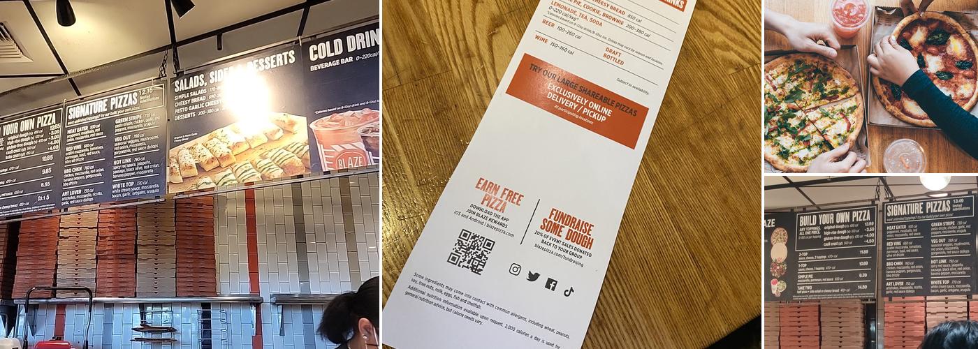 Blaze Pizza Menu