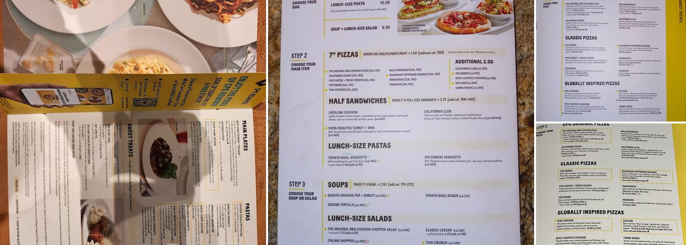 California Pizza Kitchen Menu