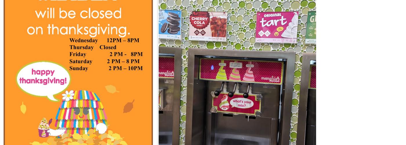 Menchie's Frozen Yogurt Menu