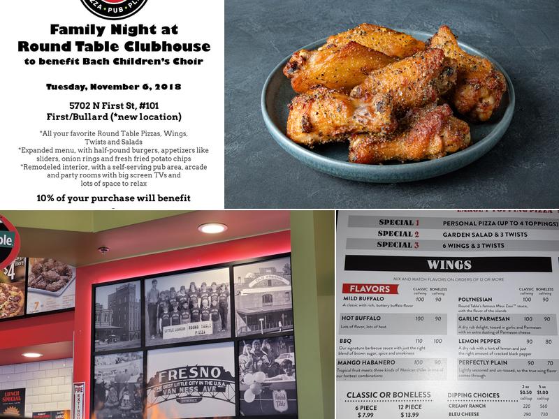 Round Table Pizza Menu