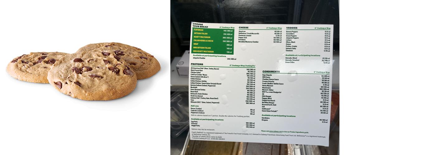 Subway Menu