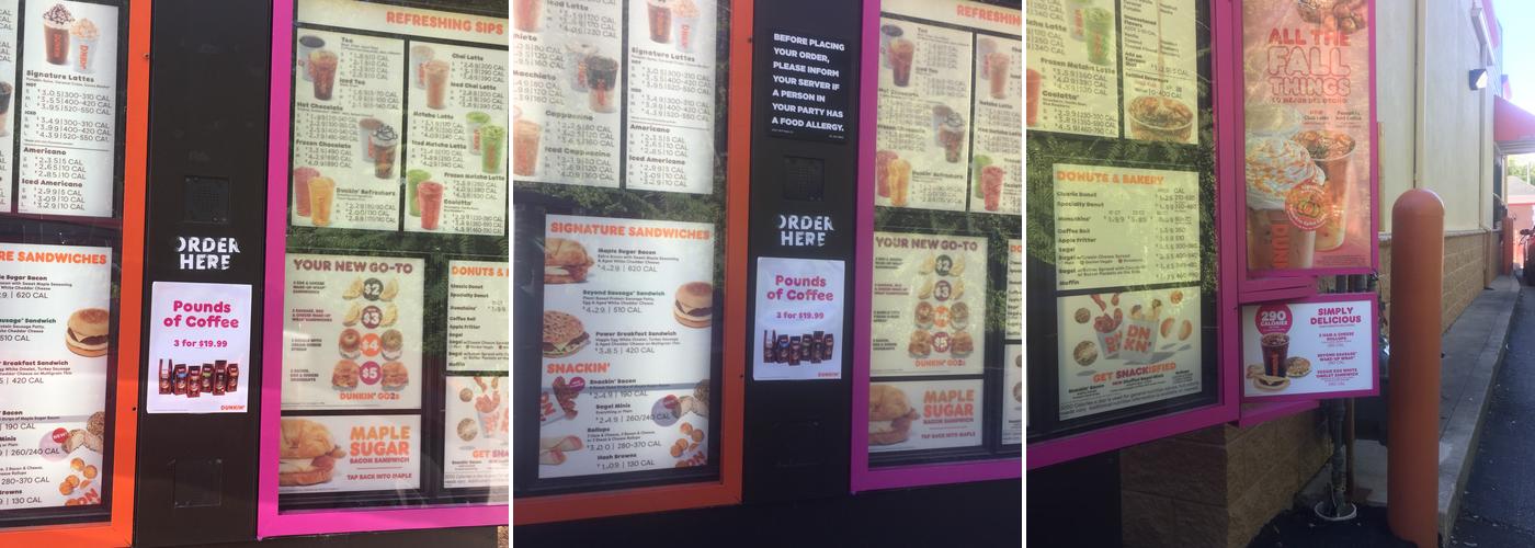 Dunkin' Menu