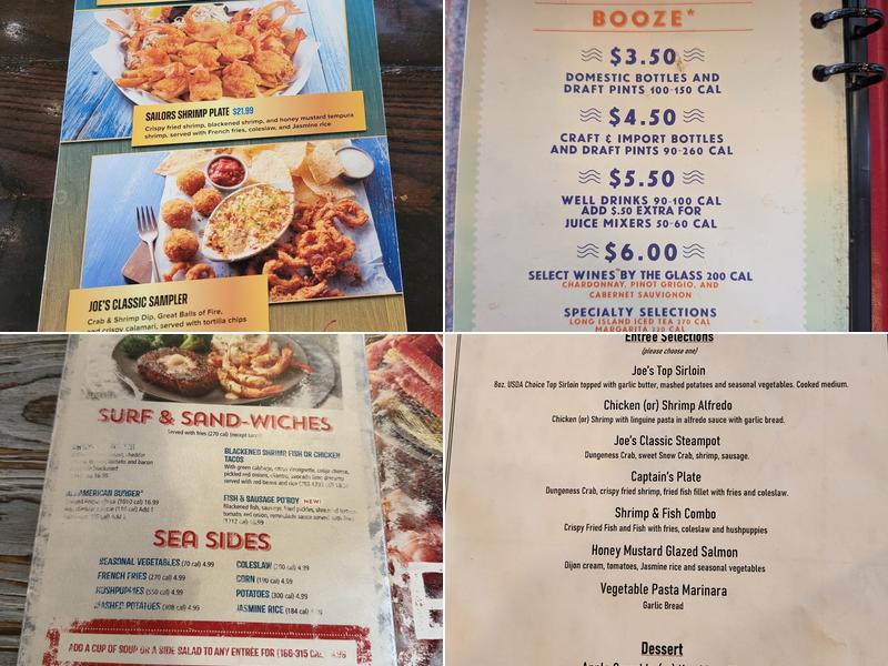 Joe's Crab Shack Menu