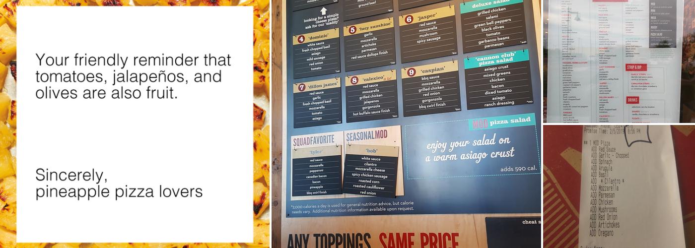 MOD Pizza Menu