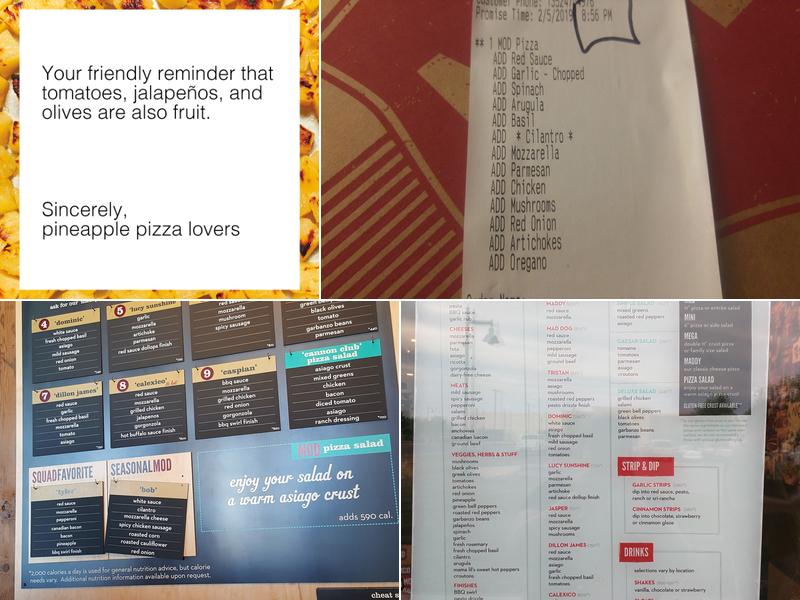 MOD Pizza Menu