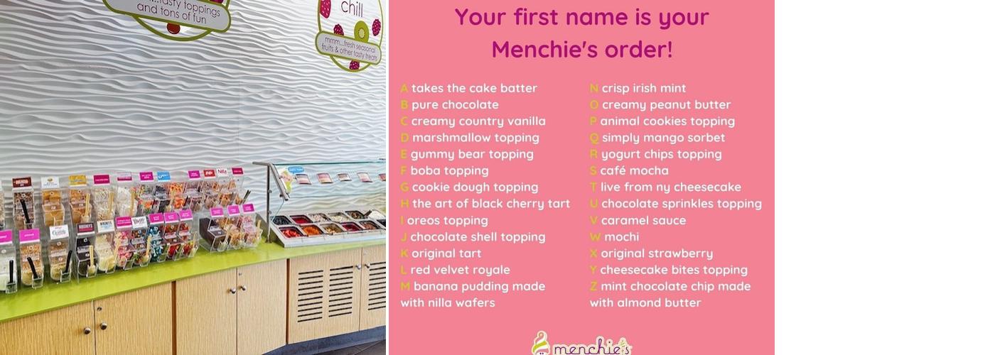 Menchie's Frozen Yogurt Menu
