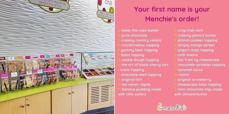 Menchie's Frozen Yogurt Menu