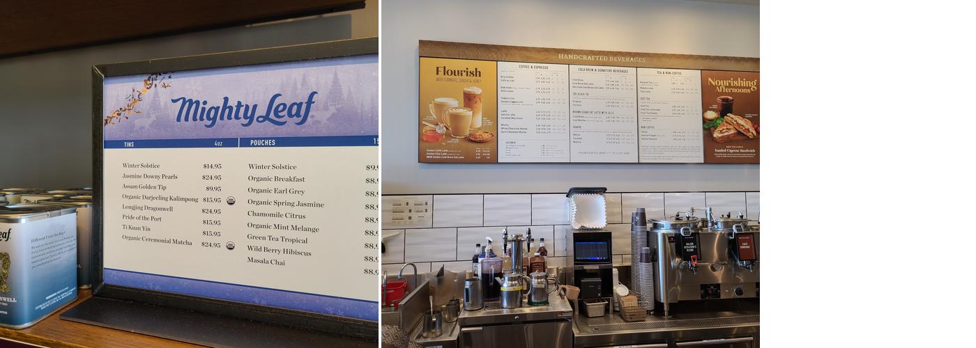 Peet's Coffee Menu