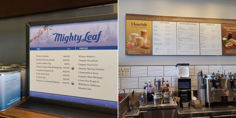 Peet's Coffee Menu