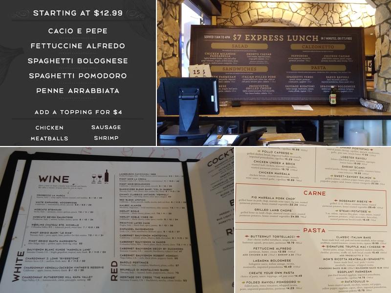 Romano's Macaroni Grill Menu