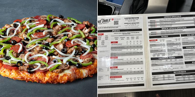Round Table Pizza Menu