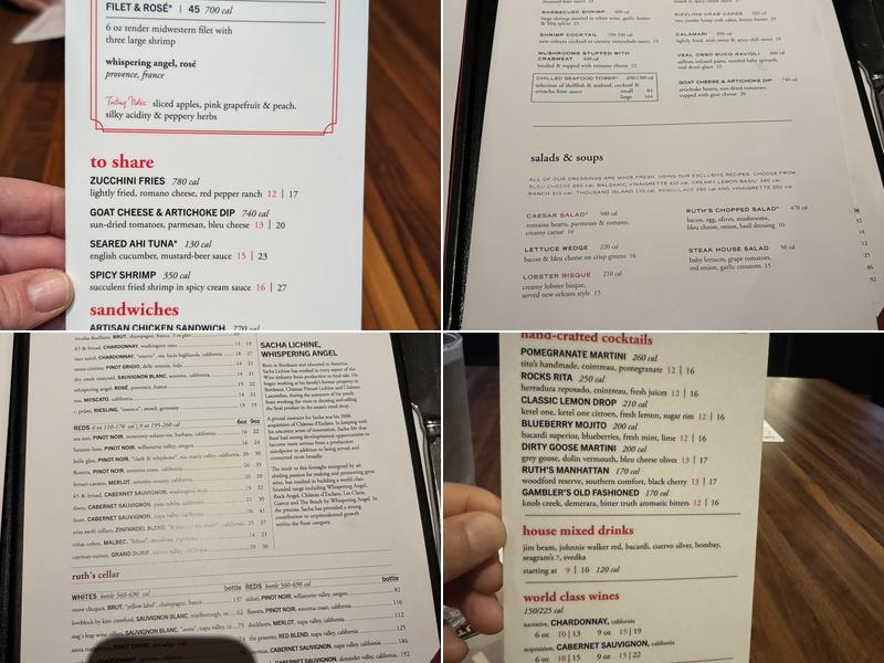 Ruth's Chris Steak House Menu