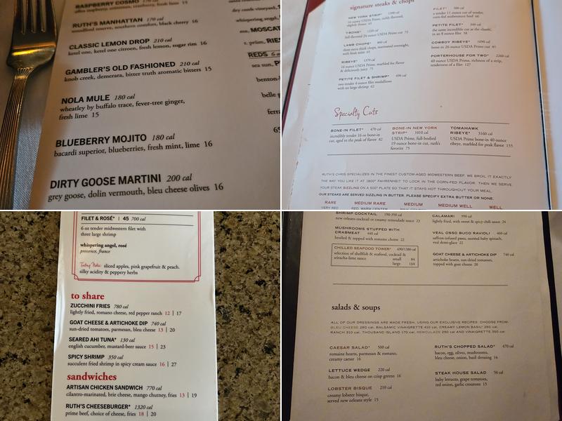 Ruth's Chris Steak House Menu