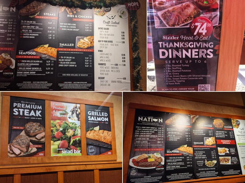 Sizzler Menu
